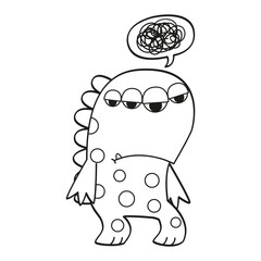 Bored monster clipart