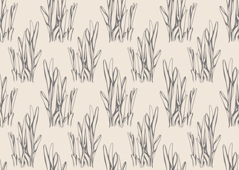 Foliage pattern of leaf plant for textile design. Floral art for wallpaper or fabric fashion.