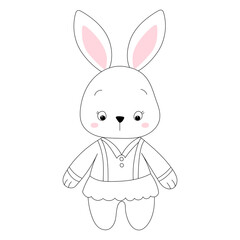 Obraz premium rabbit, hare cartoon sketch ,outline icon