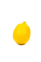 fresh yellow lemon on white insulated background