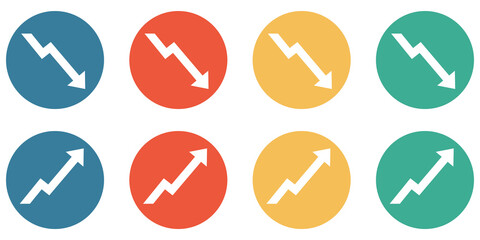 Bunter Banner mit 4 Buttons: Pfeile hoch und runter