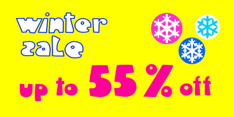 decorative composition, where on a bright yellow background the bright text 