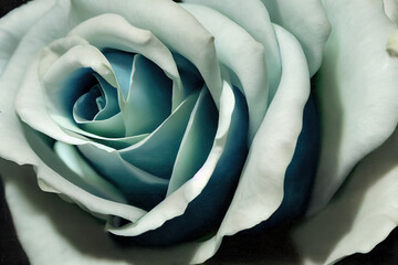 Beautiful blue and white rose illustration. Made to look like a macro photograph. Can be used as background