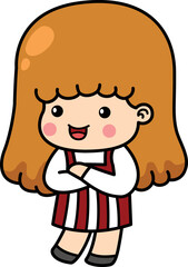 cute little kid girl illustration vector