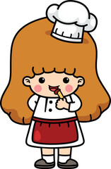 happy kid cooking chef vector illustration
