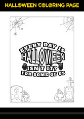 Halloween Quotes Coloring page. Halloween coloring page for kids.