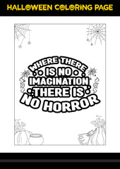 Halloween Quotes Coloring page. Halloween coloring page for kids.