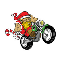 santa clause biker theme for christmas