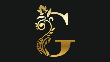 Luxury letter G golden name initial modern logo design concept for a brand or company
