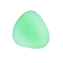 Watercolor Abstract shape Green blob.	