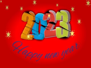 Illustration happy new year 2023. Background.