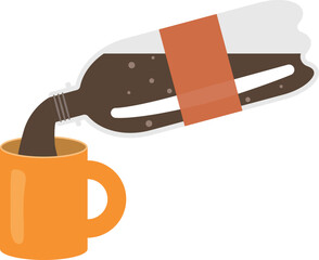 炭酸飲料をコップに注ぐ