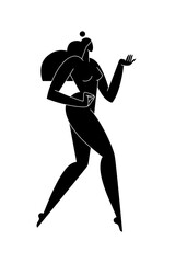 Contemporary female body vector illustration. Nude woman silhouette, abstract pose, feminine figure, modern graphic design. Beauty, self love, body care concept for logo, branding. Minimalist fine art