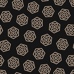 Vector seamless geometric decorative pattern - monochrome repeatable abstract background. Textile print, black stylish texture