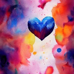 Seamless watercolor heart pattern