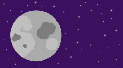 Abstract illustration of the moon and stars