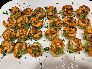 grilled shrimp on platter
