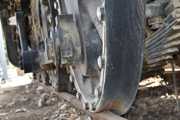 old rusty train wheels 