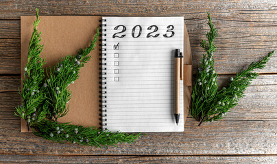 New Year's still life 2023. There is a place for your text.