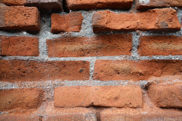 Background of red brick wall pattern texture