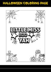 Halloween Quotes Coloring page. Halloween coloring page for kids.