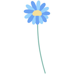 Daisy Flower Branch Cartoon Doodle Illustration