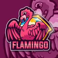 flamingo mascot logo