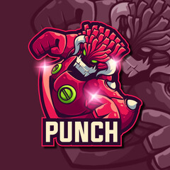 punch mascot logo gaming