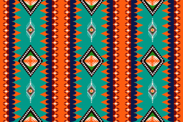 Geometric Ethnic seamless pattern. Ethno boho repeating ornament. Tribal art background. Abstract texture. for background, carpet, wallpaper, clothing, wrapping, Batik, fabric