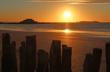 Balade bretonne, coucher de soleil sur Saint-Malo