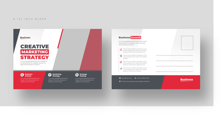 Corporate business or marketing agency postcard template