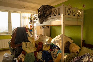 Disorder in the children's room during the move