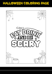 Halloween Quotes Coloring page. Halloween coloring page for kids.