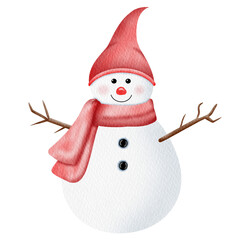 Watercolor snowman.