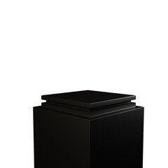 3d rendering realistic minimal cube shape geometric black podium for product showcase and advertisement halloween design theme