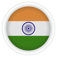 Indian Flag badge PNG image.