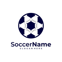 Modern Soccer logo template, Football logo design vector
