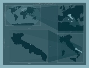 Apulia, Italy. Described location diagram