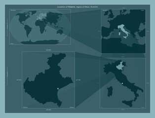 Veneto, Italy. Described location diagram