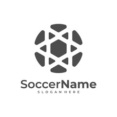 Modern Soccer logo template, Football logo design vector