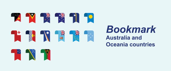 National Flags of Australia and Oceania Bookmark.