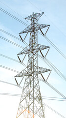 High-voltage poles that can transmit electricity in large quantities.