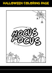 Halloween Quotes Coloring page. Halloween coloring page for kids.