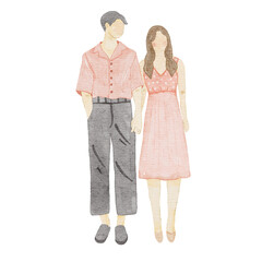 bride groom watercolor