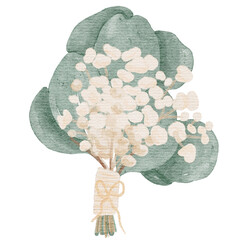 flower brooch watercolor