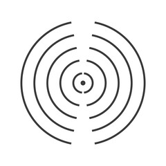 An abstract element depicting a radial pulsation, a source of pain, or a sound wave. Vector illustration.