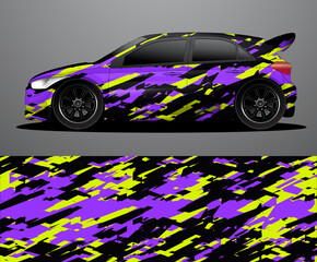 Rally car decal graphic wrap vector, abstract background