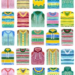 Pattern with hoodies, sweatshirts and sweaters, set of clothes