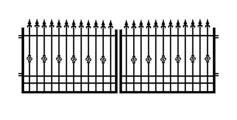 Metal gate - vector illustration, fence