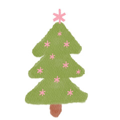 Cute Watercolor christmas tree.	